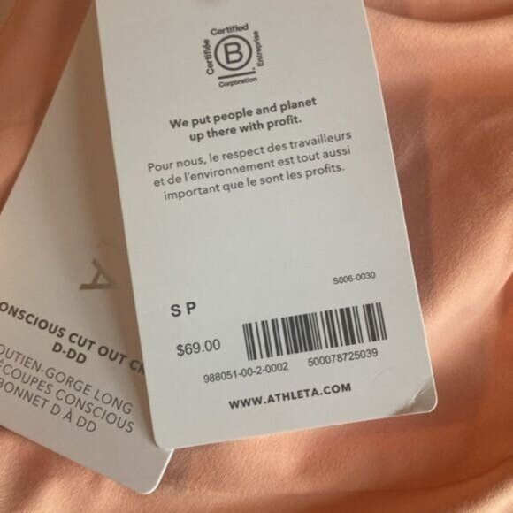 Athleta Conscious Cut Out Crop Top Small Workout Yoga Athleisure Activewear - Picture 8 of 8